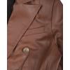 imageBlingsoul Leather Blazer Jacket Women  Double Breasted Leather Coats For WomenKinley  Cognac Blazer Jacket