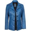 imageBlingsoul Leather Blazer Jacket Women  Leather Car Coats For WomenBitonto  Blazer Sky Blue Wax