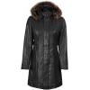 imageBlingsoul Leather Coats For Women  Real Lambskin Long Leather Jacket WomensBlack  Jean Hooded Coat