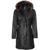 imageBlingsoul Leather Coats For Women  Real Lambskin Long Leather Jacket WomensBlack  Jean Hooded Coat