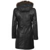 imageBlingsoul Leather Coats For Women  Real Lambskin Long Leather Jacket WomensBlack  Jean Hooded Coat