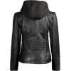 imageBlingsoul Leather Jacket Women  Real Lambskin Womens Leather Jackets with Detachable HoodBlack  Helen Jacket