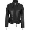 imageBlingsoul Leather Jacket Women  Real Lambskin Womens Leather Jackets with Detachable HoodBlack  Tonja Jacket