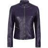 imageBlingsoul Real Leather Jacket Women  Cafe Racer Style Womens Leather JacketsN185  Purple Jacket