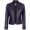 imageBlingsoul Real Leather Jacket Women  Cafe Racer Style Womens Leather JacketsN185  Purple Jacket