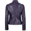 imageBlingsoul Real Leather Jacket Women  Cafe Racer Style Womens Leather JacketsN185  Purple Jacket