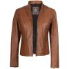 imageBlingsoul Real Leather Jacket Women  Cafe Racer Style Womens Leather JacketsRachel  Brown Jacket