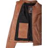 imageBlingsoul Real Leather Jacket Women  Cafe Racer Style Womens Leather JacketsRachel  Brown Jacket