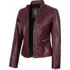 imageBlingsoul Real Leather Jacket Women  Cafe Racer Style Womens Leather JacketsN185  Maroon Wax Jacket