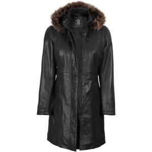 imageBlingsoul Leather Coats For Women  Real Lambskin Long Leather Jacket WomensBlack  Jean Hooded Coat