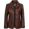 image:imageBlingsoul Leather Blazer Jacket Women  Real Leather Coat For WomensBitonto  Brown Jacket