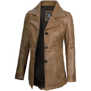 image:imageBlingsoul Leather Blazer Jacket Women  Real Leather Coat For WomensBitonto  Blazer Camel