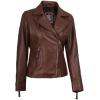 image:imageBlingsoul Classic Asymmetrical Style Leather Jacket Women  Real Lambskin Moto Biker Jacket For WomensCognac  Ramsey Jacket
