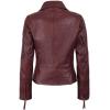 image:imageBlingsoul Classic Asymmetrical Style Leather Jacket Women  Real Lambskin Moto Biker Jacket For WomensMaroon  Ramsey Jacket