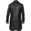 image:imageBlingsoul Genuine Leather Car Coat for Men  Stylish Real Lambskin Long Leather Jacket Mens with Lapel CollarJackson  Black Car Coat
