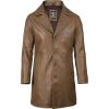 image:imageBlingsoul Genuine Leather Car Coat for Men  Stylish Real Lambskin Long Leather Jacket Mens with Lapel CollarJackson  Brown Car Coat