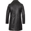 image:imageBlingsoul Genuine Leather Car Coat for Men  Stylish Real Lambskin Long Leather Jacket Mens with Lapel CollarJackson  Dark Brown Car Coat