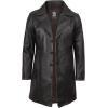image:imageBlingsoul Genuine Leather Car Coat for Men  Stylish Real Lambskin Long Leather Jacket Mens with Lapel CollarJackson  Dark Brown Car Coat