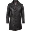 image:imageBlingsoul Genuine Leather Car Coat for Men  Stylish Real Lambskin Long Leather Jacket Mens with Lapel CollarJackson  Dark Brown Car Coat