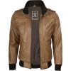 image:imageBlingsoul Mens Hooded Leather Jacket with Removable Hood Biker Style Real Bomber Leather Jacket Men Wind Resistant OuterwearEdinburgh  Camel Jacket