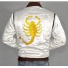 image:imageBlingsoul Quilted Style Lightweight Satin Bomber Jacket MenWhite  Scorpion Jacket
