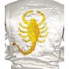 image:imageBlingsoul Quilted Style Lightweight Satin Bomber Jacket MenWhite  Scorpion Jacket
