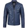 image:imageBlingsoul Real Lambskin Mens Leather Jackets  Cafe Racer Style Premium Leather Jacket MenCafe Racer  Blue Jacket
