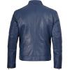 image:imageBlingsoul Real Lambskin Mens Leather Jackets  Cafe Racer Style Premium Leather Jacket MenCafe Racer  Blue Jacket