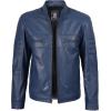 image:imageBlingsoul Real Lambskin Mens Leather Jackets  Cafe Racer Style Premium Leather Jacket MenCafe Racer  Blue Jacket