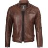 image:imageBlingsoul Real Lambskin Mens Leather Jackets  Cafe Racer Style Premium Leather Jacket MenFelix  Cognac Wax Jacket