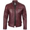 image:imageBlingsoul Real Lambskin Mens Leather Jackets  Cafe Racer Style Premium Leather Jacket MenFelix  Maroon Jacket