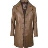 image:imageBlingsoul Genuine Leather Car Coat for Men  Stylish Real Lambskin Long Leather Jacket Mens with Lapel CollarJackson  Brown Car Coat