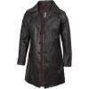 image:imageBlingsoul Genuine Leather Car Coat for Men  Stylish Real Lambskin Long Leather Jacket Mens with Lapel CollarJackson  Dark Brown Car Coat