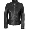 image:imageBlingsoul Real Caf Racer Leather Jacket Women  Moto Style Lambskin Leather Jacket for WomenCarrie  Black Jacket