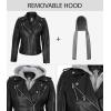 image:imageBlingsoul Bomber Leather Jacket Women  Real Lambskin Womens Leather Jackets With Detachable HoodBagheria  Black Jacket