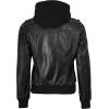 image:imageBlingsoul Bomber Leather Jacket Women  Real Lambskin Womens Leather Jackets With Detachable HoodEdinburgh  Black Jacket