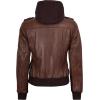 image:imageBlingsoul Bomber Leather Jacket Women  Real Lambskin Womens Leather Jackets With Detachable HoodEdinburgh  Cognac Jacket