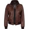 image:imageBlingsoul Bomber Leather Jacket Women  Real Lambskin Womens Leather Jackets With Detachable HoodEdinburgh  Cognac Jacket