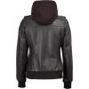 image:imageBlingsoul Bomber Leather Jacket Women  Real Lambskin Womens Leather Jackets With Detachable HoodEdinburgh  Dark Brown Jacket