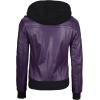 image:imageBlingsoul Bomber Leather Jacket Women  Real Lambskin Womens Leather Jackets With Detachable HoodEdinburgh  Purple Hood Jacket
