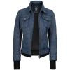 image:imageBlingsoul Hooded Leather Jacket Women  Real Lambskin Womens Leather Jackets with Detachable HoodBlue Distressed Washed  Betty Jacket