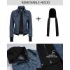 image:imageBlingsoul Hooded Leather Jacket Women  Real Lambskin Womens Leather Jackets with Detachable HoodBlue Distressed Washed  Betty Jacket