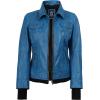 image:imageBlingsoul Hooded Leather Jacket Women  Real Lambskin Womens Leather Jackets with Detachable HoodVivid Blue  Betty Jacket