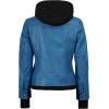 image:imageBlingsoul Hooded Leather Jacket Women  Real Lambskin Womens Leather Jackets with Detachable HoodVivid Blue  Betty Jacket