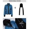 image:imageBlingsoul Hooded Leather Jacket Women  Real Lambskin Womens Leather Jackets with Detachable HoodVivid Blue  Betty Jacket