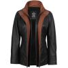 image:imageBlingsoul Leather Car Coats for Womens  Black Brown Real Long Leather Jacket WomenErin  Black  Cognac Leather Coat