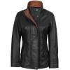 image:imageBlingsoul Leather Car Coats for Womens  Black Brown Real Long Leather Jacket WomenErin  Black  Cognac Leather Coat