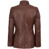 image:imageBlingsoul Leather Car Coats for Womens  Black Brown Real Long Leather Jacket WomenMarsha  Cognac Leather Jacket