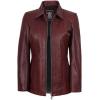 image:imageBlingsoul Leather Car Coats for Womens  Black Brown Real Long Leather Jacket WomenMarsha  Maroon Leather Jacket