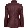 image:imageBlingsoul Leather Car Coats for Womens  Black Brown Real Long Leather Jacket WomenMarsha  Maroon Leather Jacket